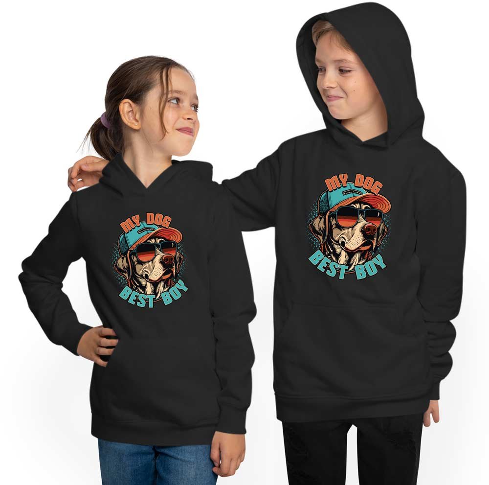 Kids Hoodie Hooded Sweater - Cool Dog Head with Cap i225